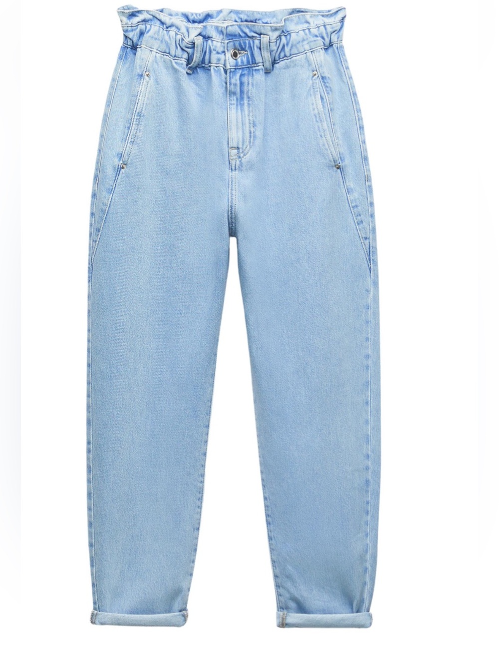 Zara high waisted paper bag jeans